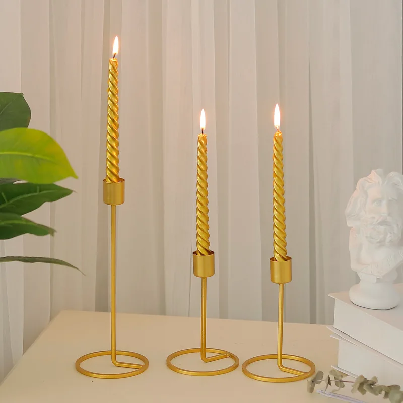 

European Metal Candle Holder Candlestick Golder Wedding Party Decoration Home Living Room Decor Gold Candle Holders