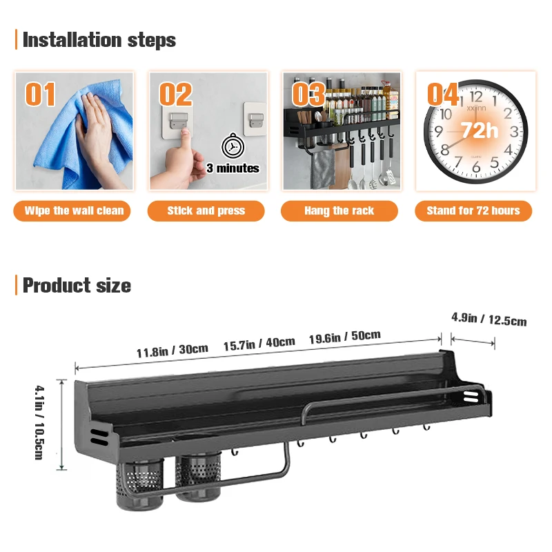 Органайзер для специй Алюминиевый Многофункциональный кухонный стеллаж