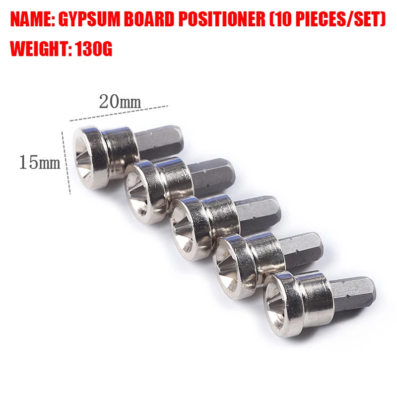 

10Pcs Magnetic Positioning Screwdriver Tip Bits PH2 Gypsum Board Plasterboard Screws Locating Batch Head Drilling