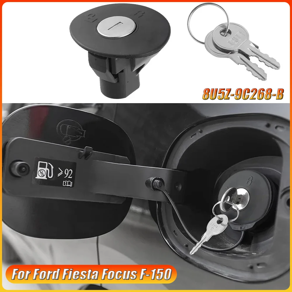 

Подходит для Ford Fiesta Focus F-150, автомобильная крышка с блокировкой топливного бака и ключами, автоаксессуары, пластик, черный # 8U5Z-9C268-B