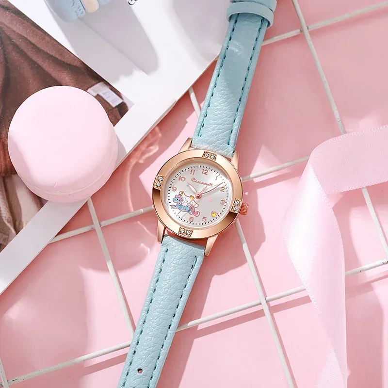 Часы Sanrio Hello Kitty Kawaii Kuromi Cinnamoroll кварцевые повседневные модные мелодия наручные
