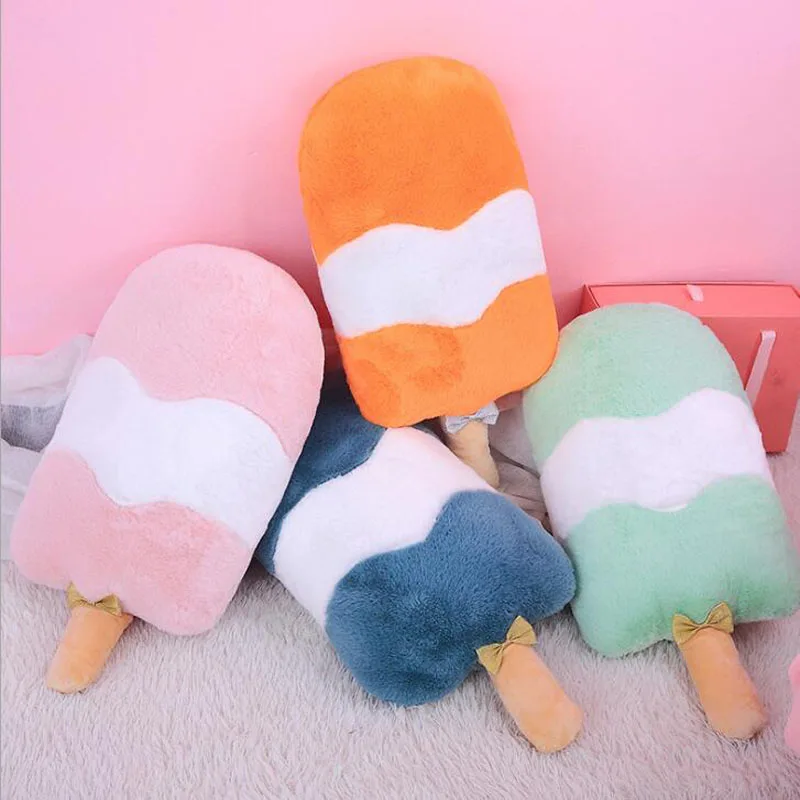 

Creative Ice Cream Plush Toy Simulation Food Pillow Cushion Soft Popsicle Stuffed Toy Bolster Decoration Baby Girl Xmas Gifts