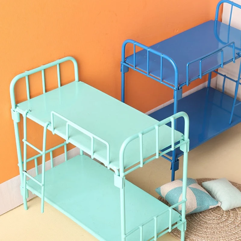 Миниатюрные Аксессуары Для Спальни Кукольного Домика-двухэтажная Железная