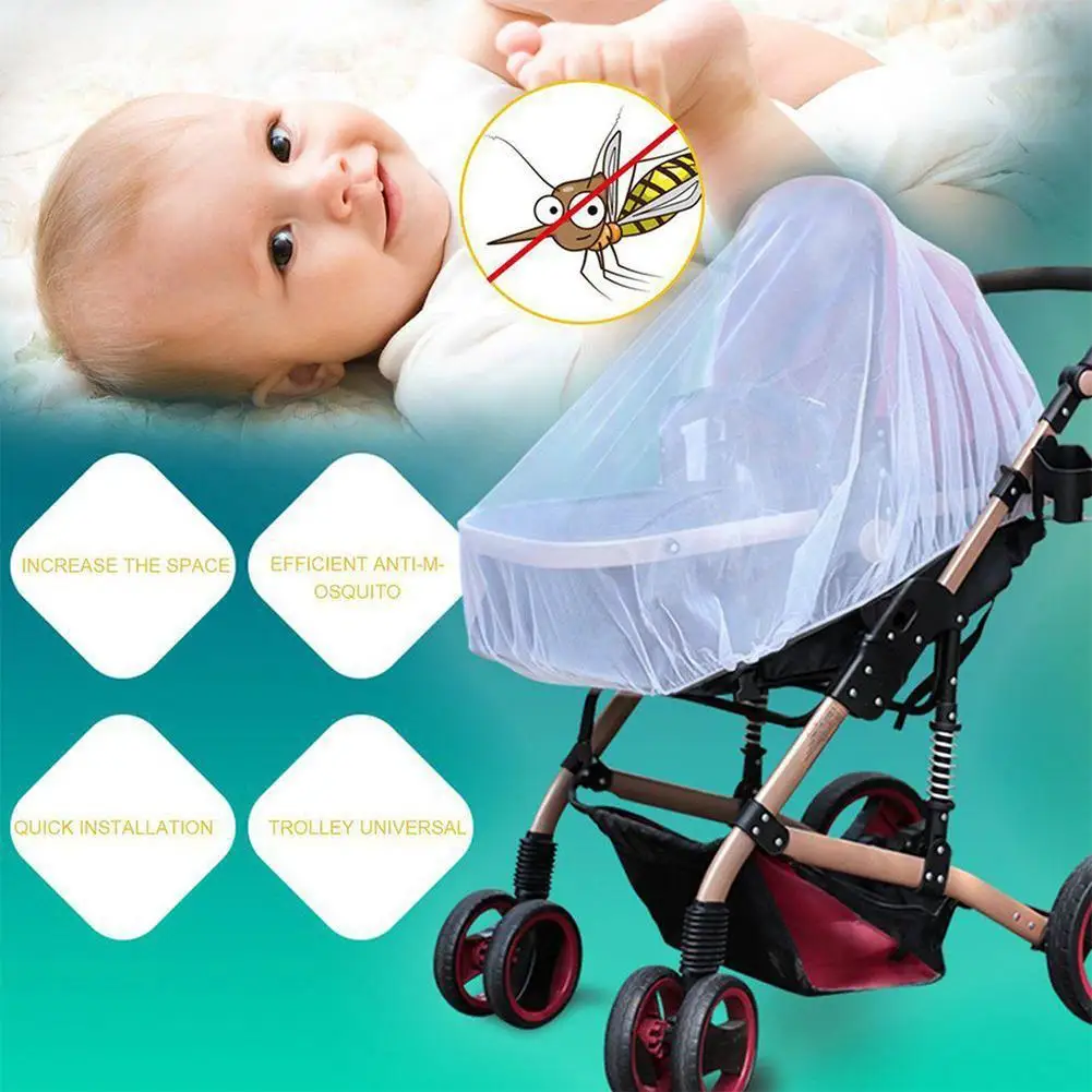 

Elastic Type Fly Protection Accessories Children's Crib Summer Mesh Carriage Full Cover Mosquito Net Baby Stroller Trolley New