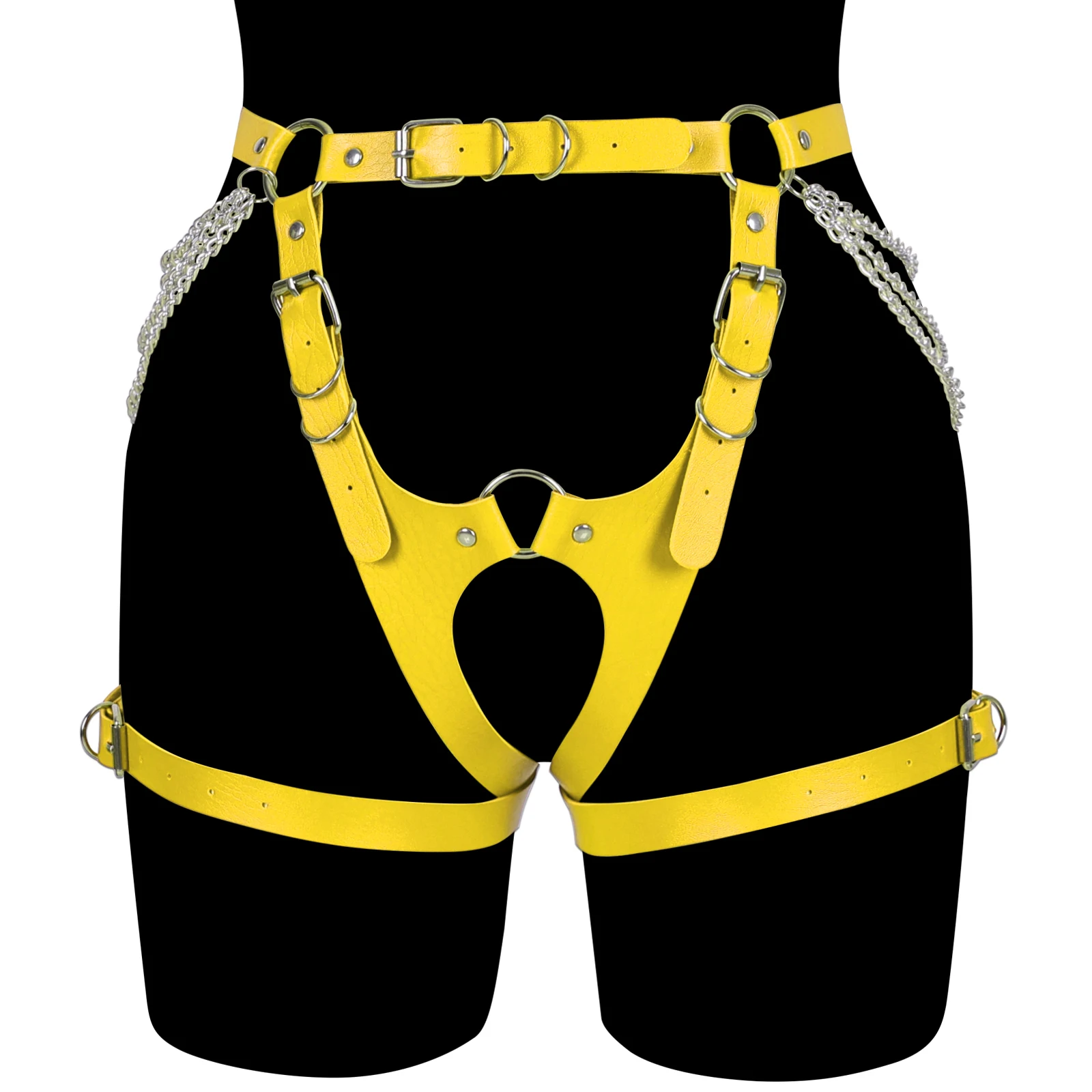 

Sexy gothic Leather Garter Belt Stocking Suspenders Chain Straps Body Bondage Lingerie Women Leg Harness Belts Garter Belt