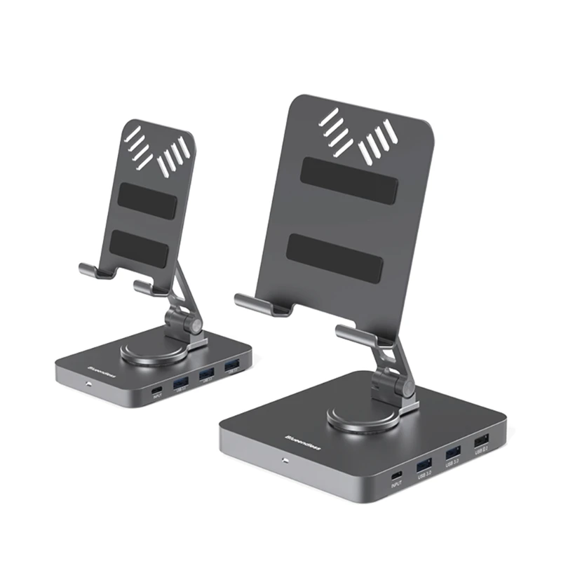 

Foldable Laptop Bracket Tablet Holder Stand Aluminum-Alloy Multifunctional 360°Rotation Docking Station