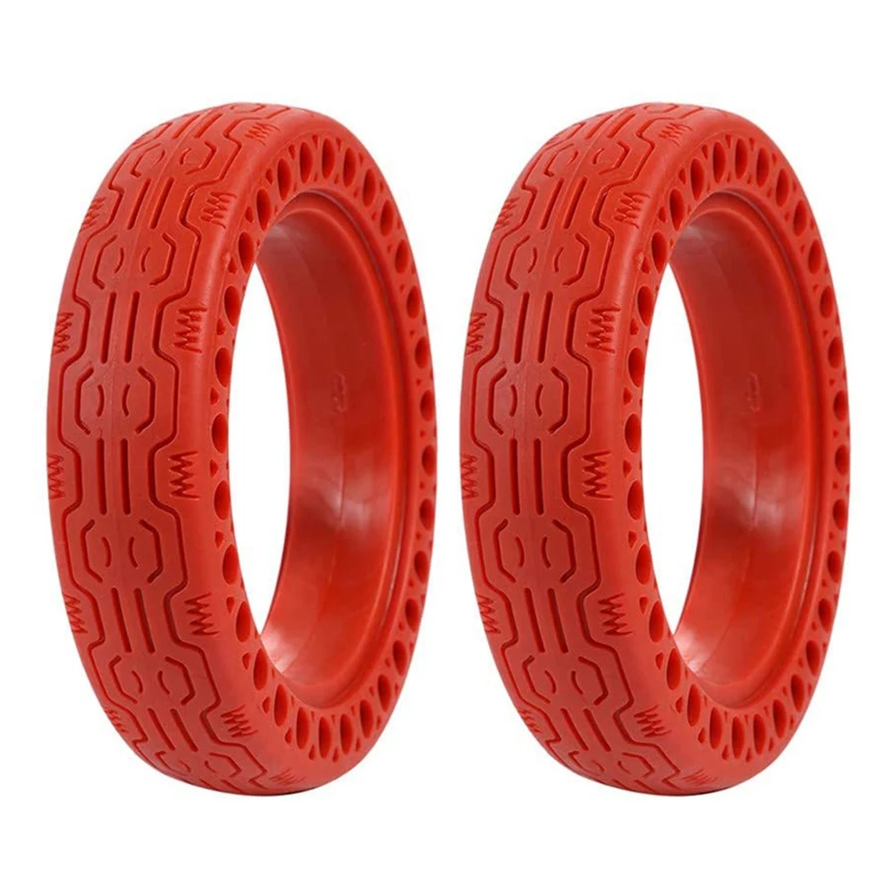 

Tire Replacement Rubber Solid Tire Front/Rear Tire Replacement Wheels Honeycomb Tires for Scooter for Xiaomi M365 Red