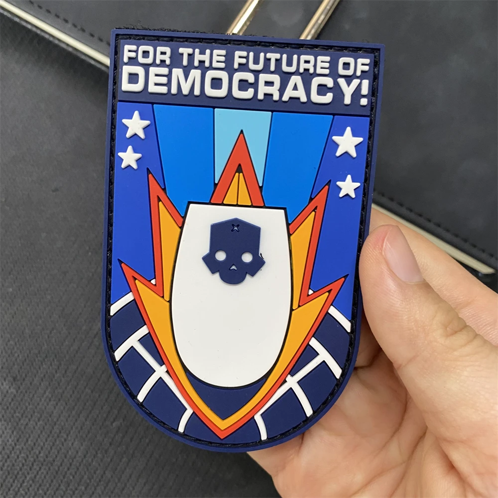 Значок из ПВХ для морального духа Hell Diver будущего демократии наклейки на рюкзак с