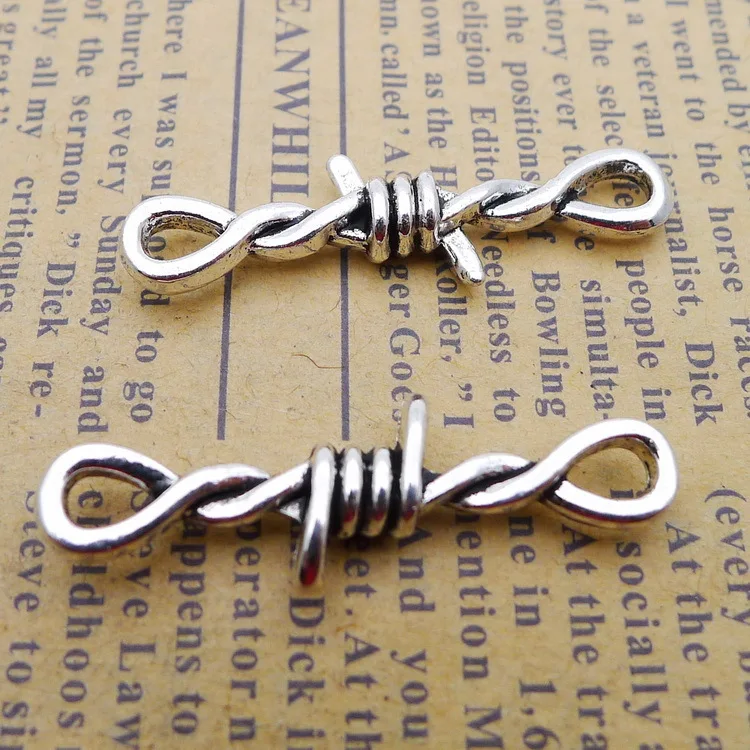 

10pcs/lot 10*34mm Antique Silver Color Thorns Charm Alloy Connector For DIY Necklace Bracelet Jewelry Making