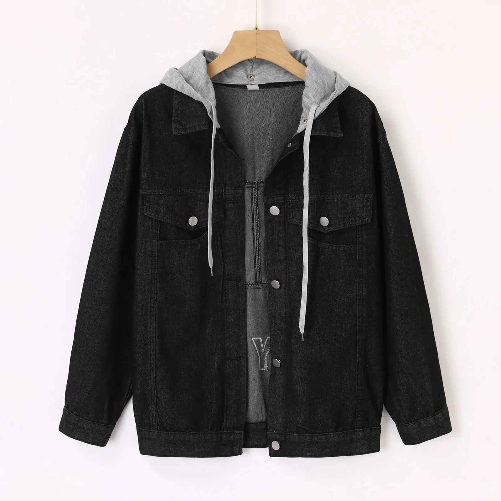 

Женская короткая джинсовая куртка Little House, винтажная теплая джинсовая куртка на пуговицах, с карманами, цветная куртка