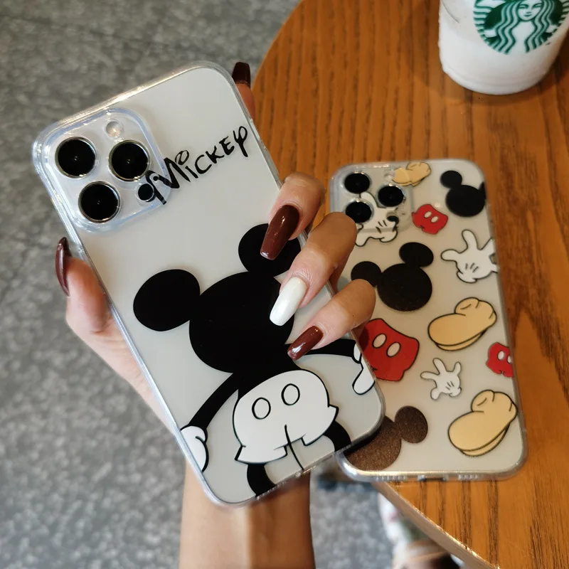 Новый модный мультяшный Микки Подходит для Apple 13 Promax Phone Чехол прозрачный 12 все