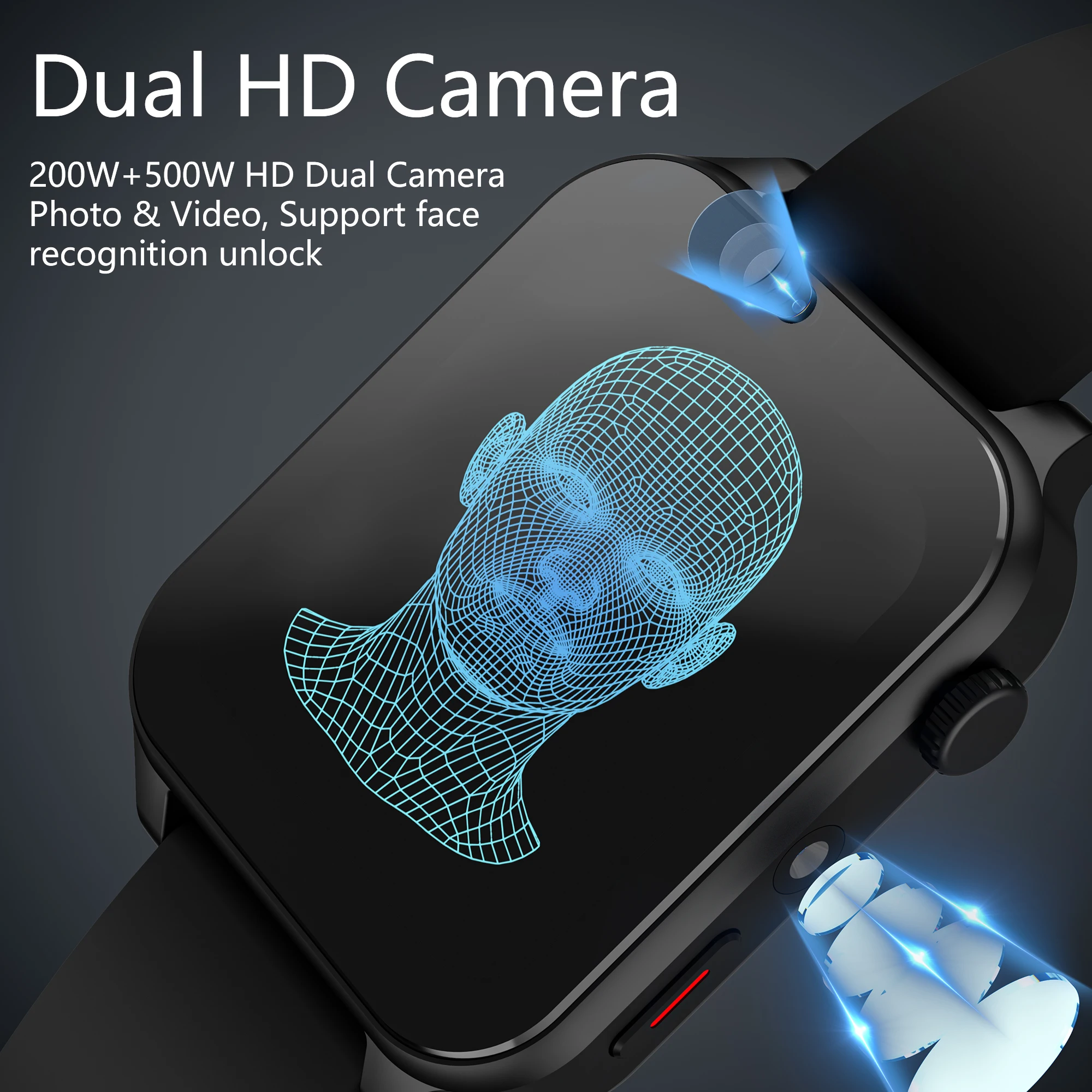 4G Internet Smart Watch Phone with SIM Card 4GB 64GB GPS Dual Camera Face Recognition Google Play Sports Watch for Men Android