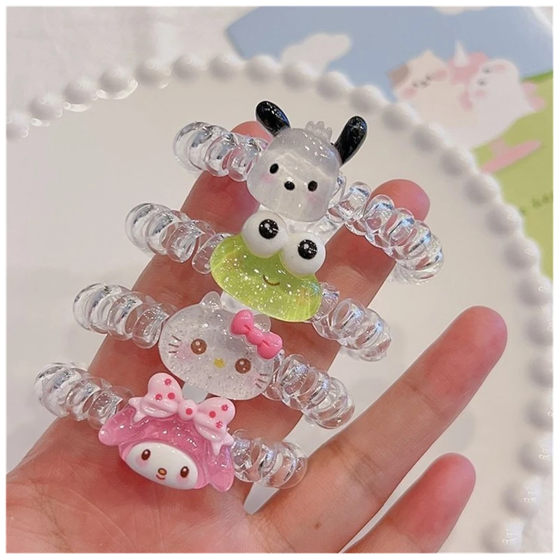 

New Sanrio Style Flashing Star-eyed Telephone Line Headwear Cute Sweet Girl Heart Cartoon Headwear Hair Ring Girls Holiday Gifts