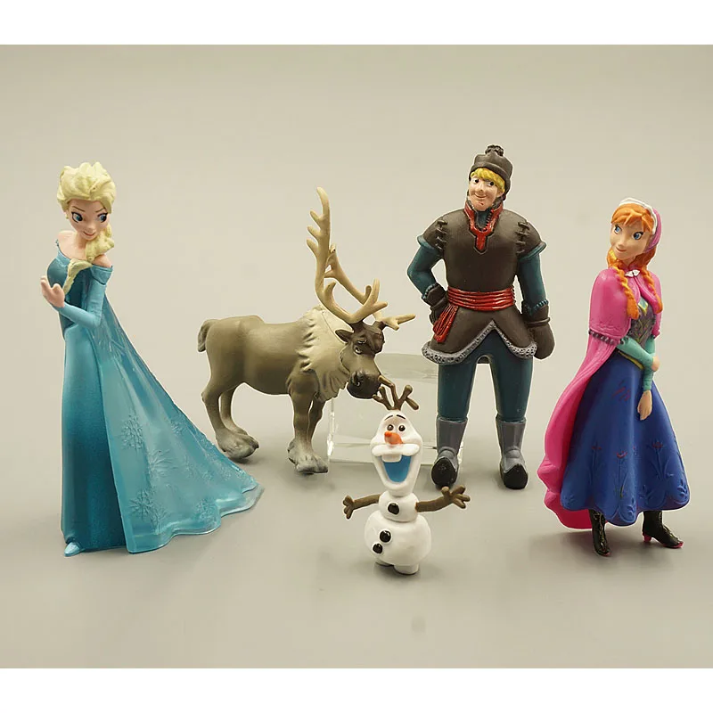 

5Pcs Disney Frozen Elsa Anna Olaf Kristoff Sven Doll Gifts Toy Model Anime Figures Collect Ornaments