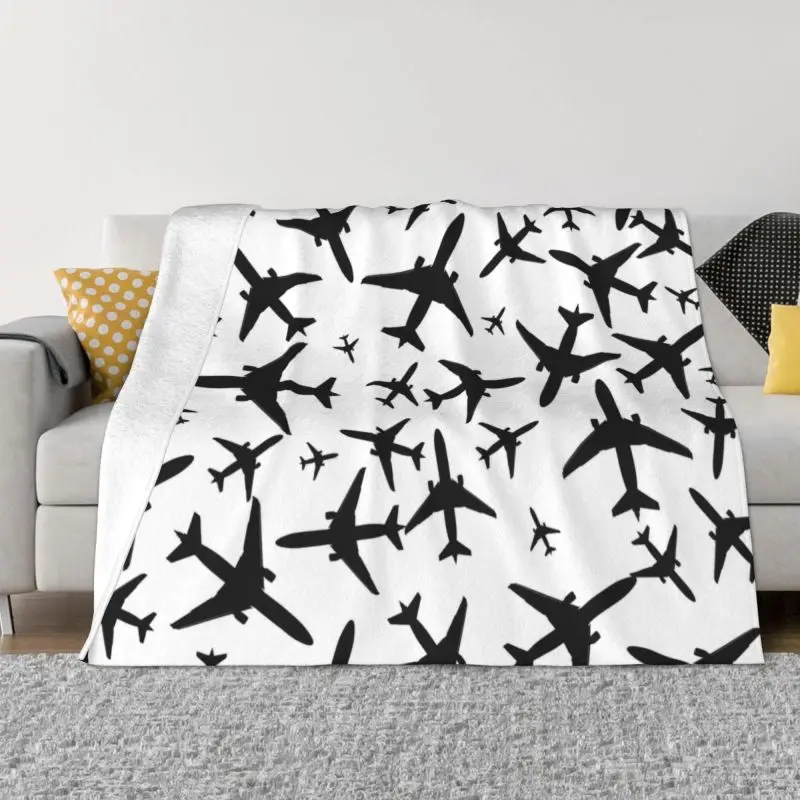 

Одеяло с рисунком самолетов, удобное мягкое Фланелевое зимнее одеяло-Авиатор для дивана, спальни