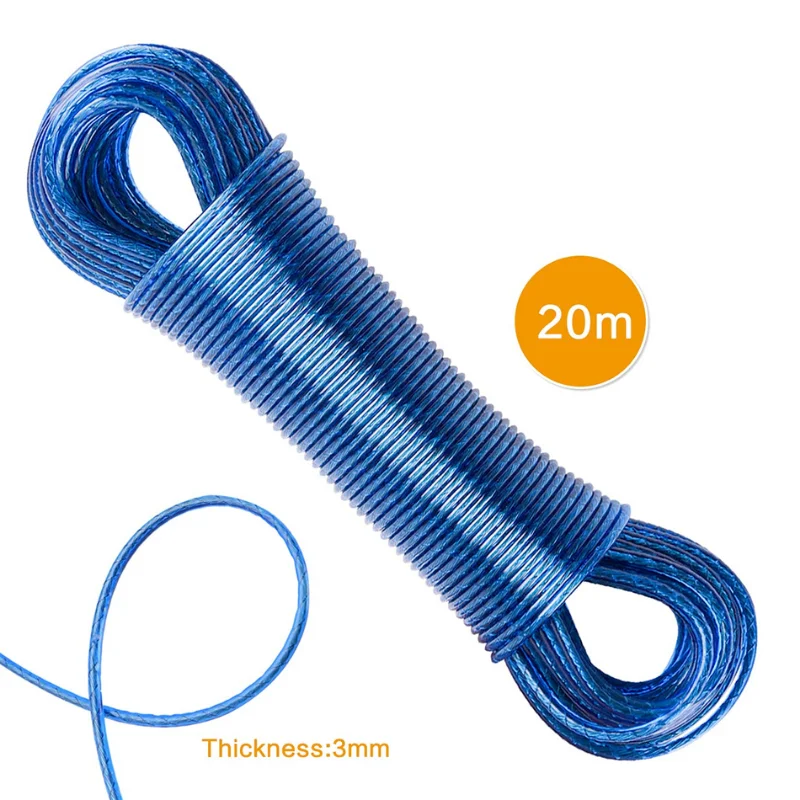 

High-quality 10/15/20m Long Rope Drying Clothes Hangers Outdoor Rainproof and Windproof Washing Lines Steel Wire Clothesline