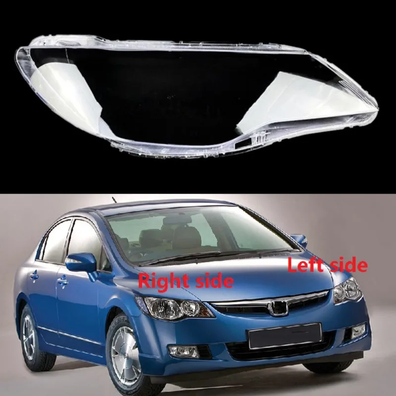 For Honda Civic 2006 2007 2008 2009 Car Headlamp Lens Cover Headlight Shell Transparent Lampshade Replace Plexiglass Lights Mask 1