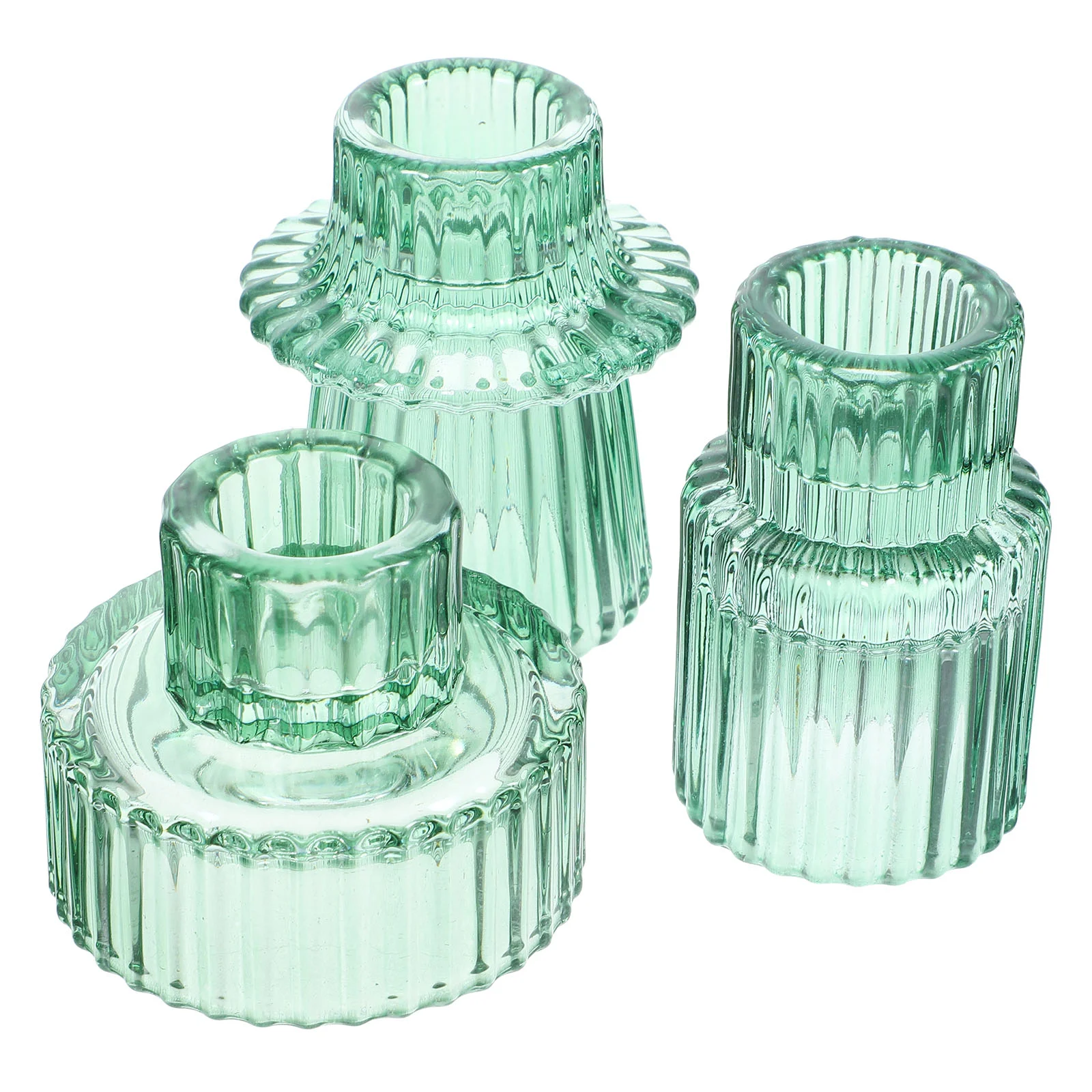 

3 Pcs Holders Candlestick Vintage Christmas Decorations Glass Table Centerpiece