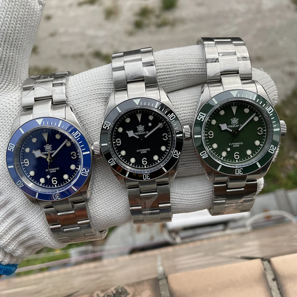 Механические часы STEELDIVE Official sdкор полностью автоматические NH35 швейцарские