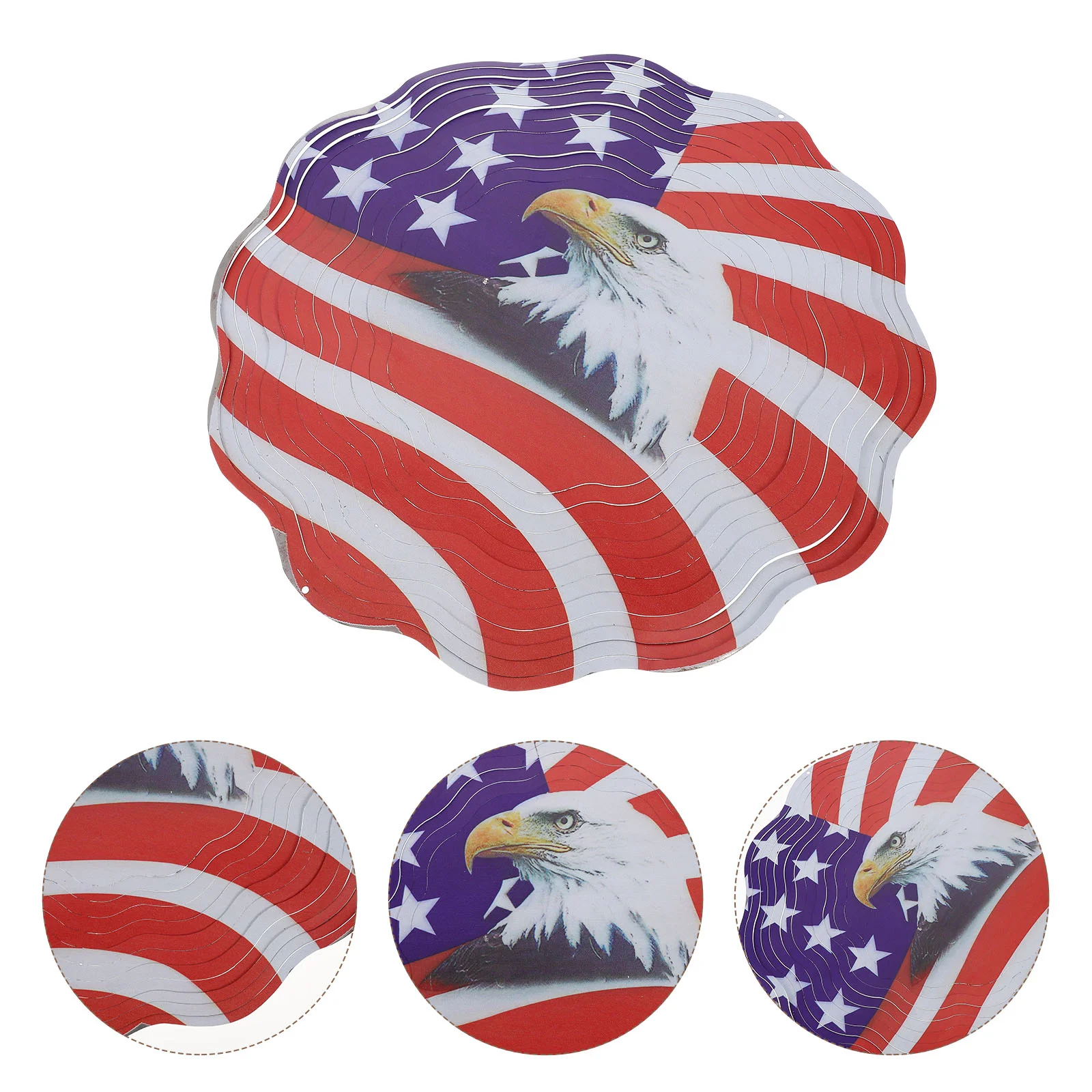 

Patriotic Metal Wind Spinners 3D Hanging Wind Spinners Decoration for 4th of July Decor