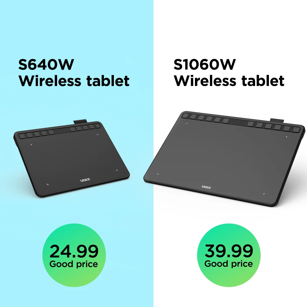 

UGEE S1060W/S640W Wireless Drawing Tablet Digital Graphic Tablets Support Android Windows Mac for Drawing Writting Design