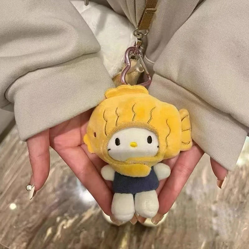 Kawaii Hello Kitty Snapper головной убор плюшевая подвеска Sanrio аниме Мультяшные мягкие