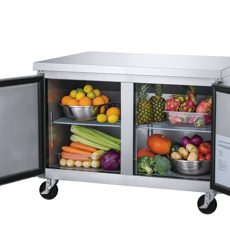 Restaurant Kitchen Stainless steel under counter chiller food refrigerator Fridge Commercial worktop Refrigerator Freezer