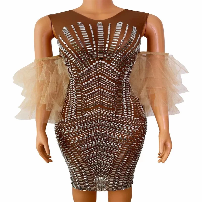 

Q347 облегающий боди с буровой цепочкой, эластичный тянущийся облегающий костюм для бальной комнаты, ночного клуба, праздничный костюм для ве...