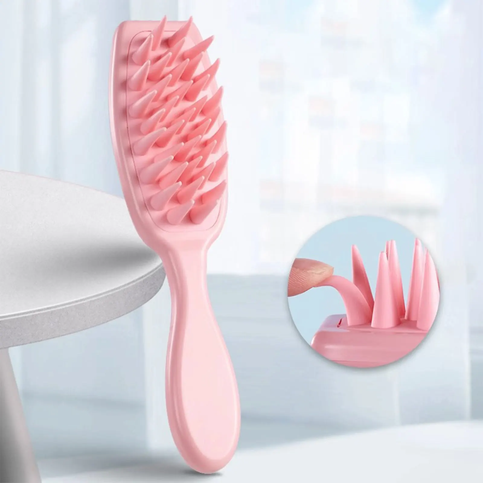 Мягкий силиконовый шампунь с удлиненной ручкой массажер для кожи головы