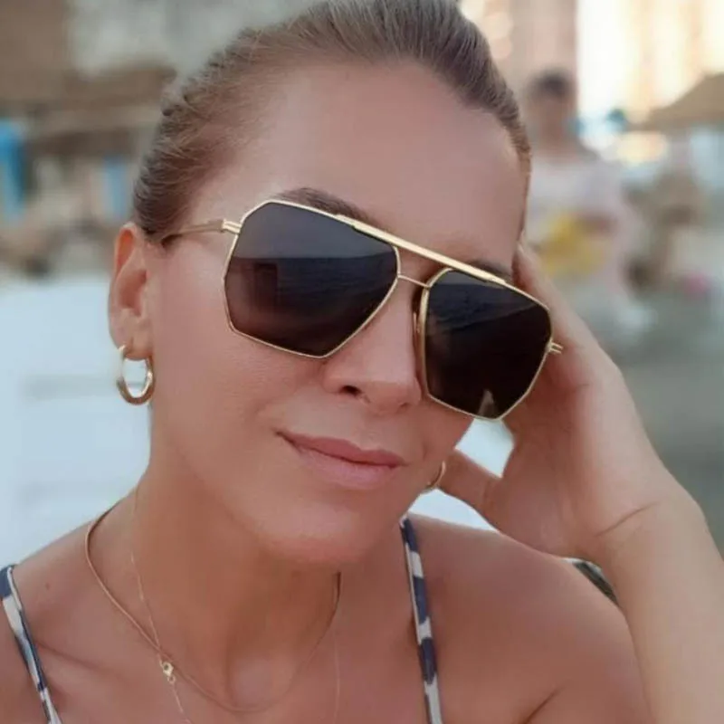 

Очки солнцезащитные унисекс классические, брендовые роскошные квадратные Поляризационные солнечные очки UV400, с защитой от ультрафиолета, в...