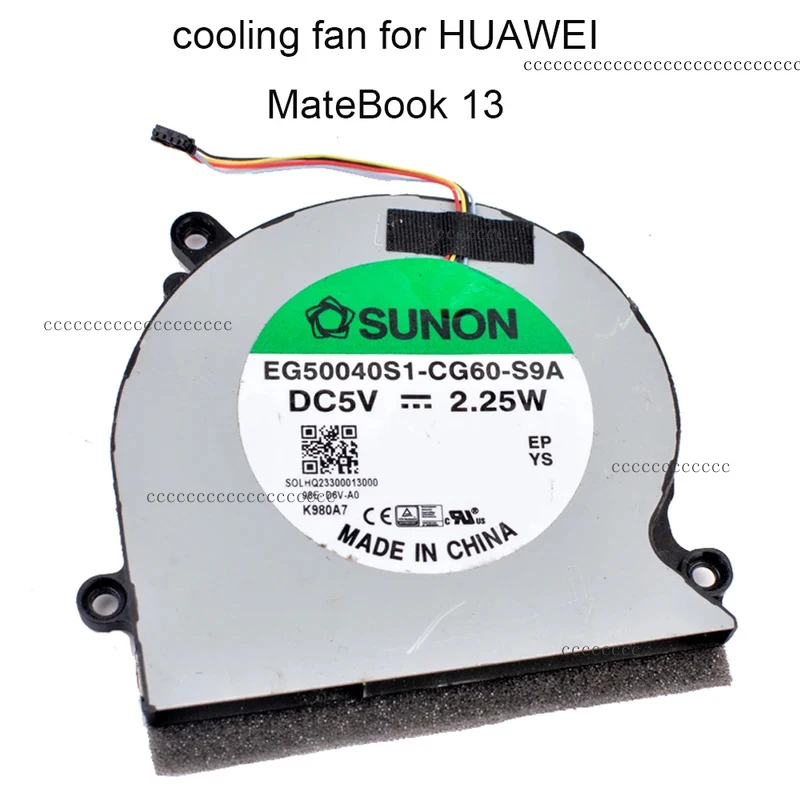 Фото Вентиляторы для компьютеров EG50040S1 CG60 S9A для Huawei Matebook 13 WRT-W19 W29 HN-W19R, охлаждающий вентилятор процессора, новый радиатор SOLHQ23300013000 №1