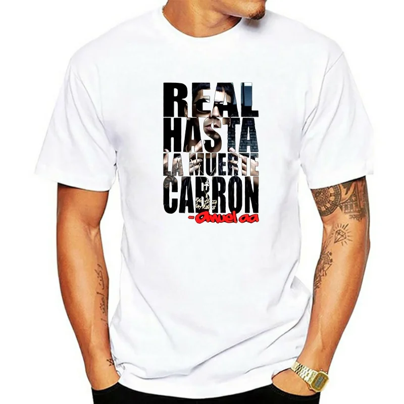 Real Hasta La Muerte Cabron Anuel AA FREEANUEL Rock Мужская черная футболка S-3XL1