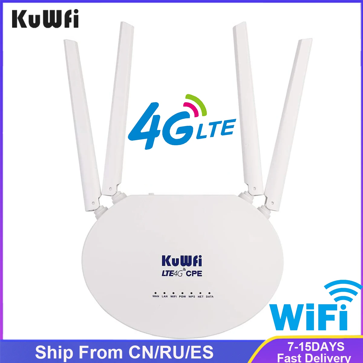 

KuWFi 4G LTE роутер, разблокировка 4G Wifi роутер со слотом для SIM-карты 300 Мбит/с, бытовая Рабочая точка, модем 32 пользователя RJ45 WAN LAN