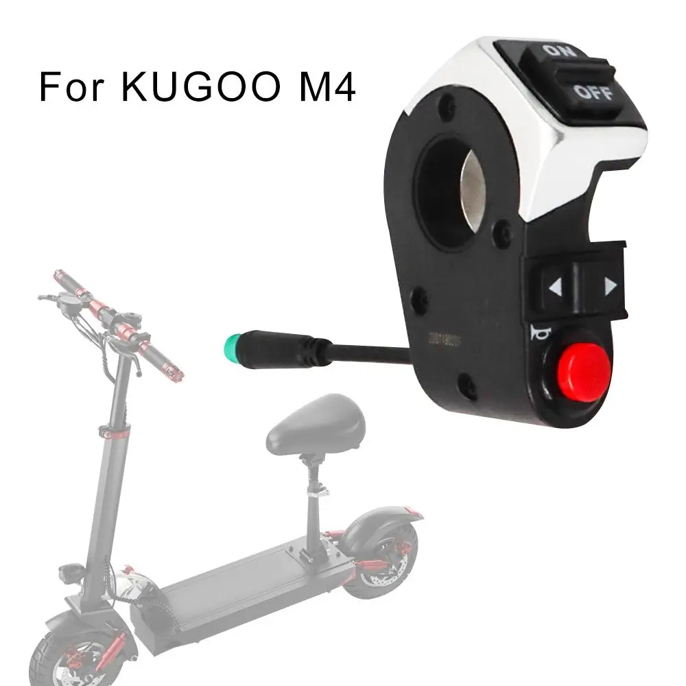 

For KUGOO M4 Connector Horn Waterproof Power Switch Button Switch Headlight Turn Signal Switch