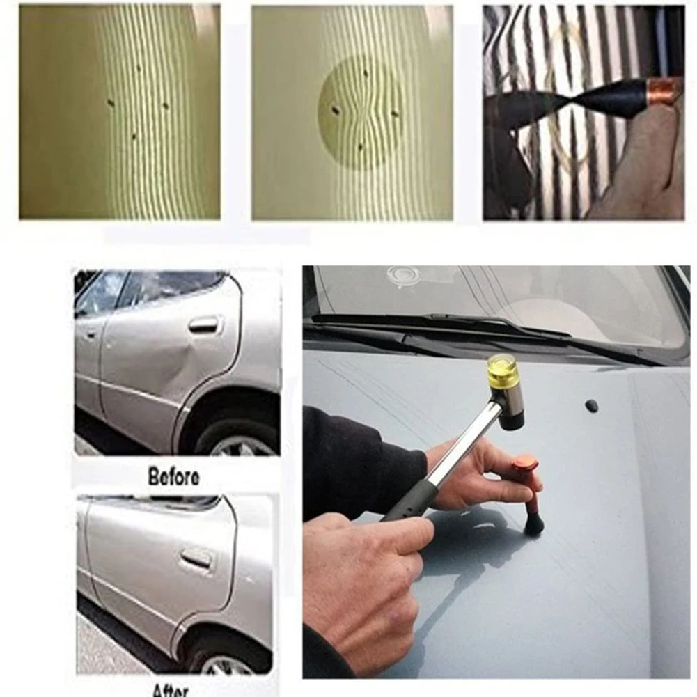Набор инструментов для удаления вмятин без покраски 9шт. (Paintless Knock Down Pen PDR Tools Car Tap Body Panel Dent Removal Repair Hand Auto Maintenance Parts Kit)