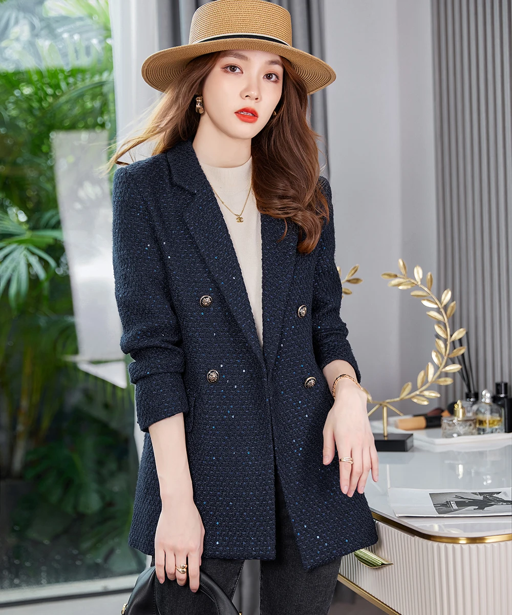 Spot Small Suit Jacket for Women 2022 Spring and Autumn New Korean Style British Style Black and White Plaid Suit Women's Casual