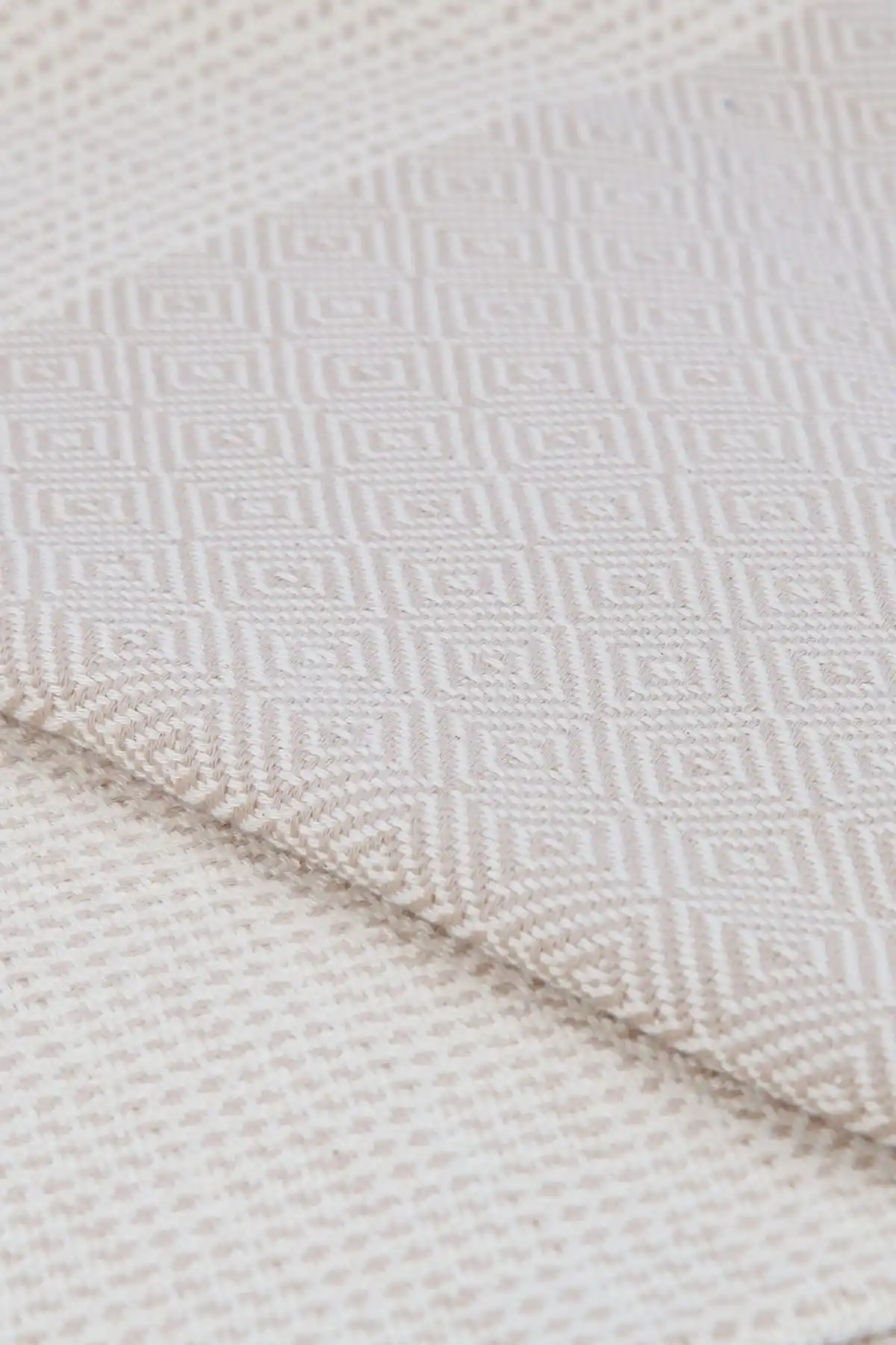 

Beach Towel Loincloth Diamond Honeycomb Beige Soft Textured Water Absorbing Quick Dry