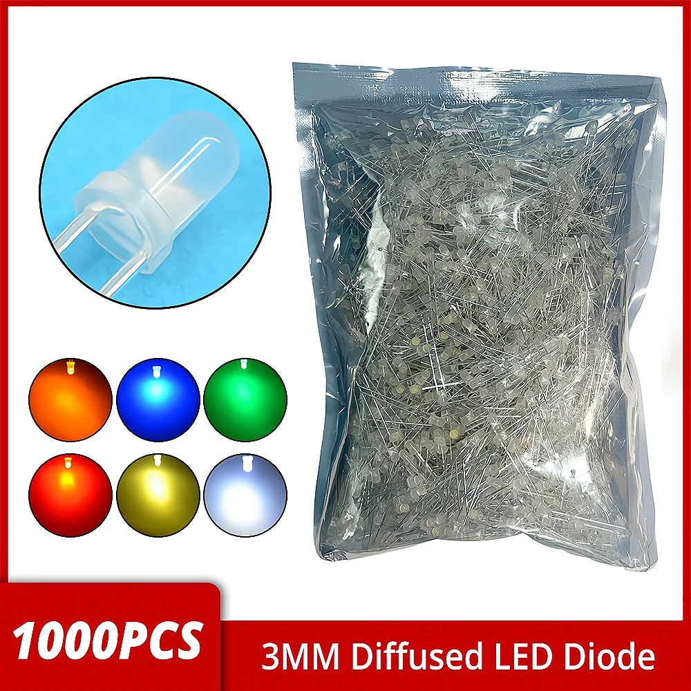 HVIERO Люминесцентные диоды F3 3 мм Рассеянные круглые лампы с теплым ...