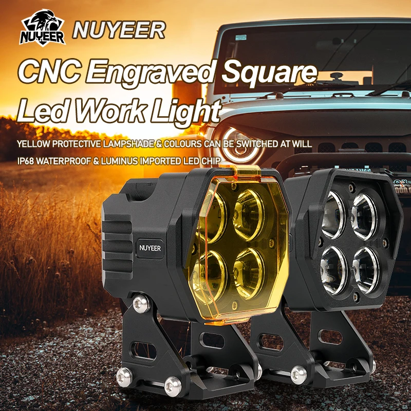 Светодиодные белые рабочие прожекторы с крышками 50W 5000LM супер яркий внедорожный
