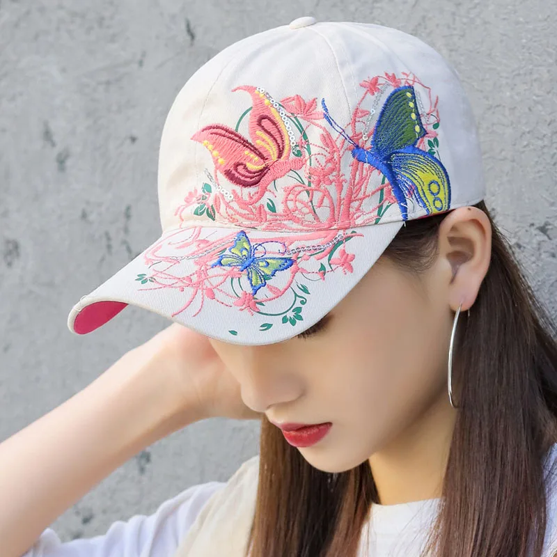 

Summer Caps 2023 Snapback Hip Hop Women Baseball Cap Hat Bee Print Floral Embroidery Cotton Casquette Femme Gorras White