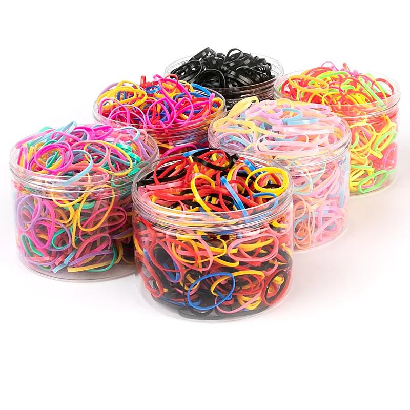 

200Pcs/Pack Colourful Rubber Ring Disposable Elastic Hair Bands Ponytail Holder Rubber Band Scrunchies Kids Hair Accessories