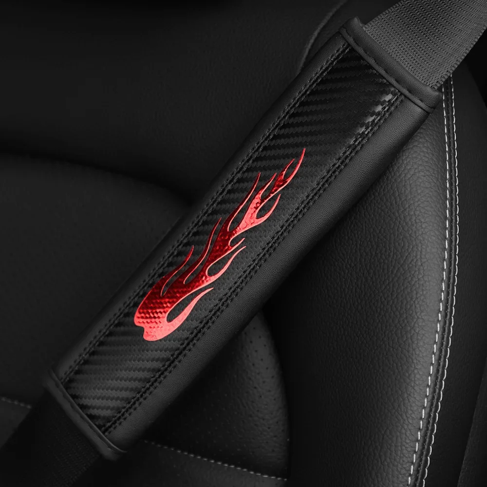 

1 шт., чехол для автомобильного плечевого ремня с принтом пламени, чехол для ремня безопасности, модное украшение интерьера, удобная защита для ремня безопасности 6,5*23 см