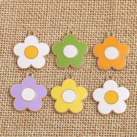 10pcs 18x20mm candy colors enamel flower charms for jewelry making diy handmade pendants necklaces earrings diy crafts supplies