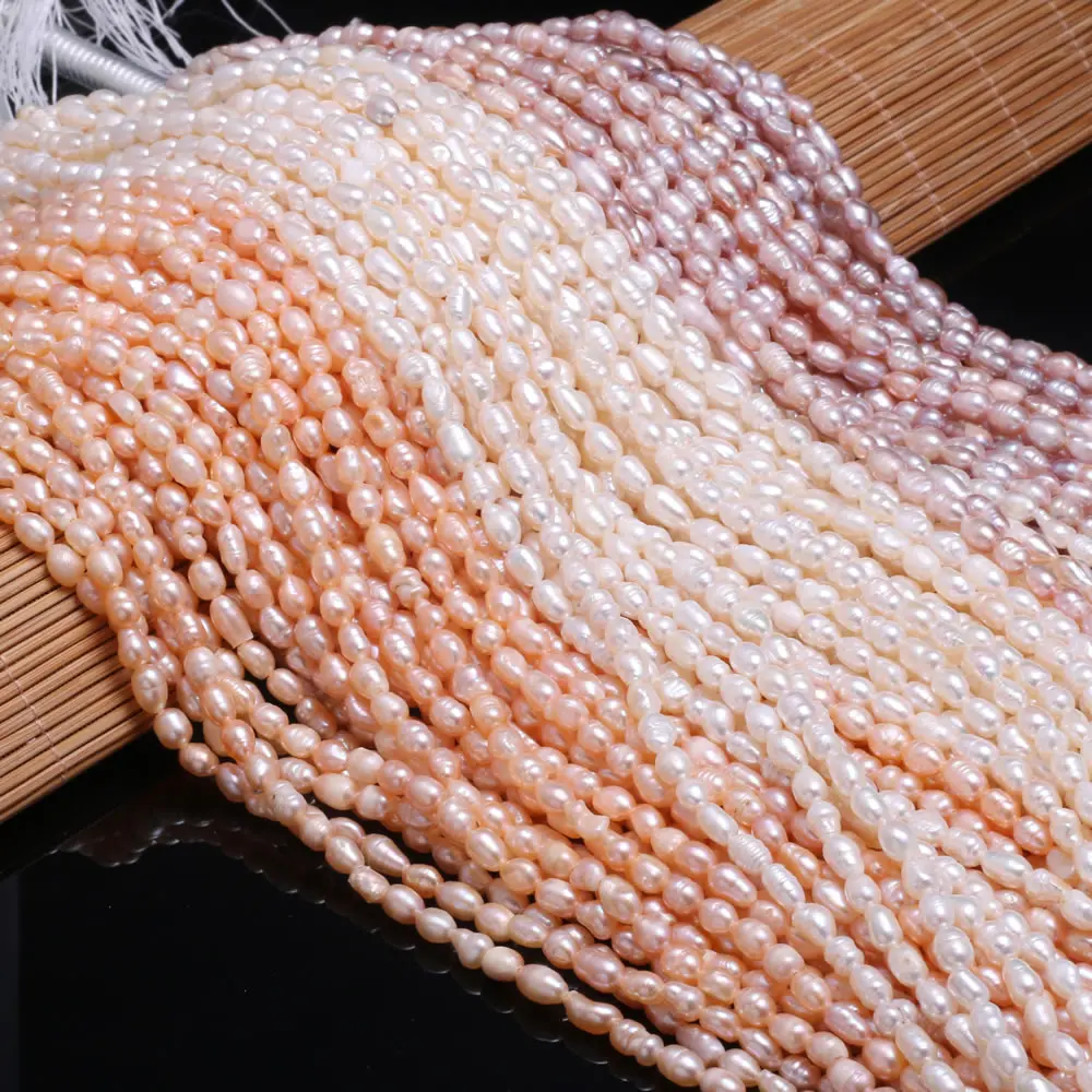 

A Freshwater Pearl Rice-shaped Loose Beads 36 Cm For DIY Bracelet Earring Necklace Sewing Craft Jewelry Accessory