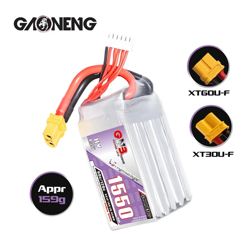 

Original 120C GNB 19.0V 1550mAh Lipo Battery For RC Helicopter Quadcopter FPV Racing Drone Cars Parts HV 5S 60C 19.0V Battery
