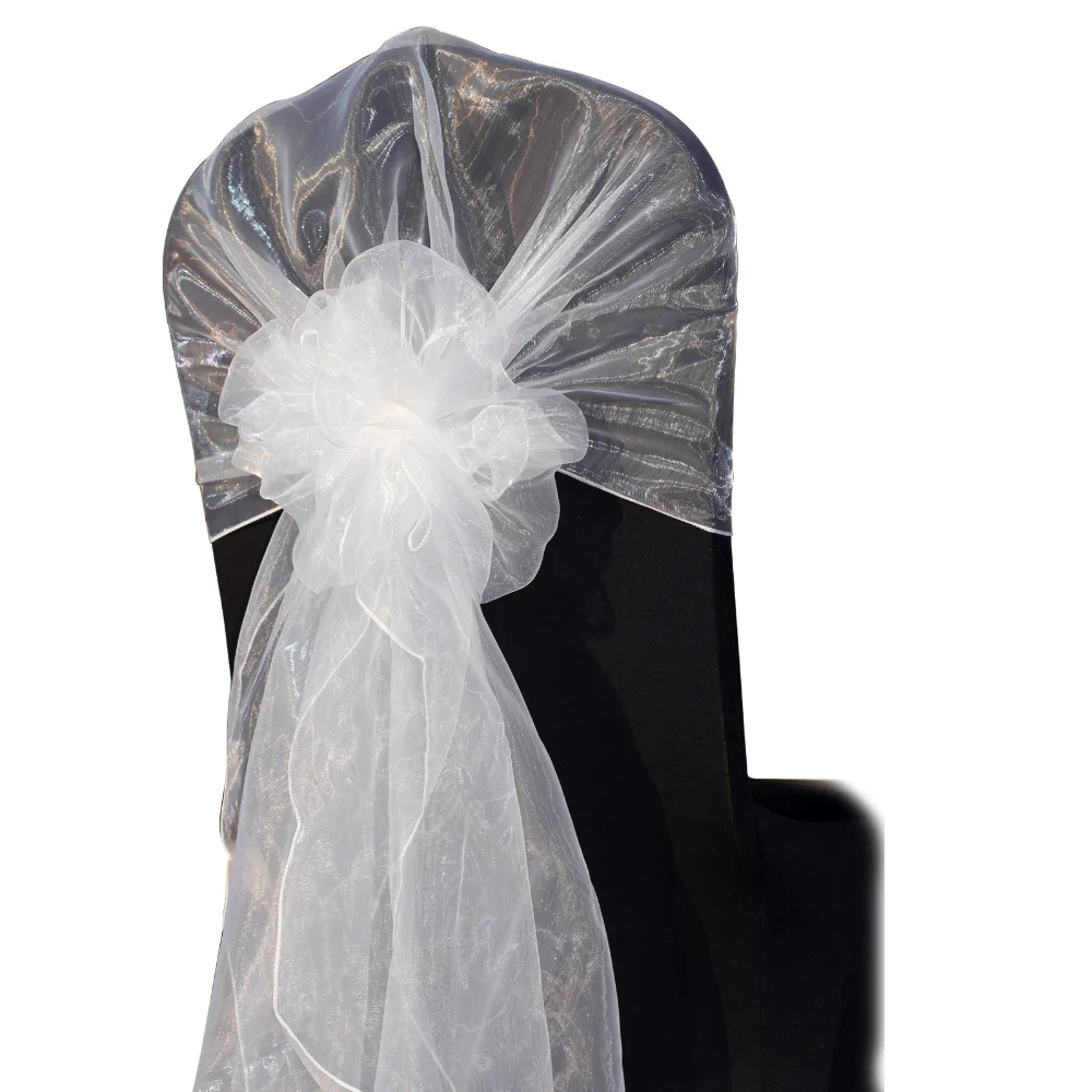 

10pcs 65x275 cm Organza Chair Sashes Chair Bows Wedding Party Event Xmas Banquet Decor Sheer Organza Fabric Sash Supplies