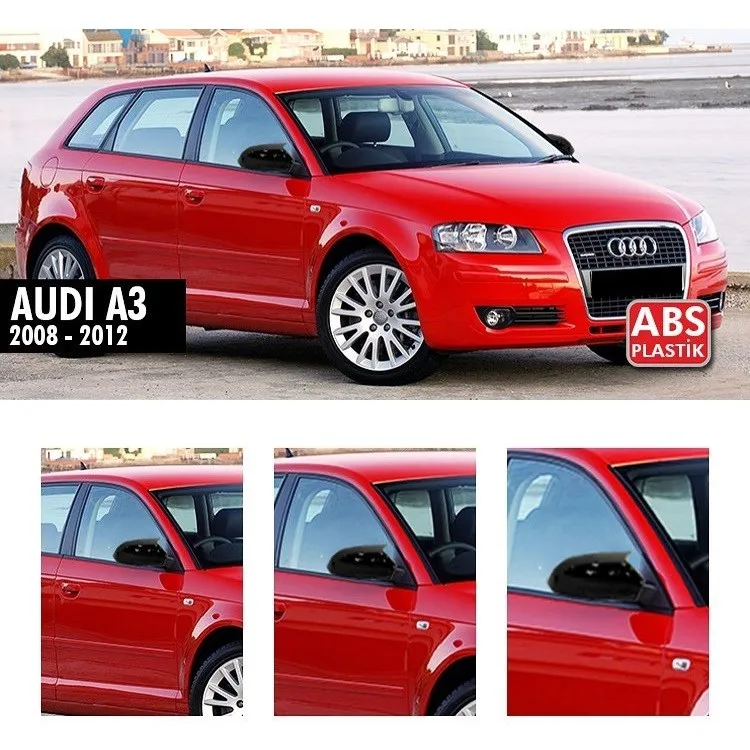 

Bat Style Mirror Cover For Audi A3 8P Glossy Black, Audi A3 2009 20010 2011 2012, Piano Black, Left & Right, Just For Facelift