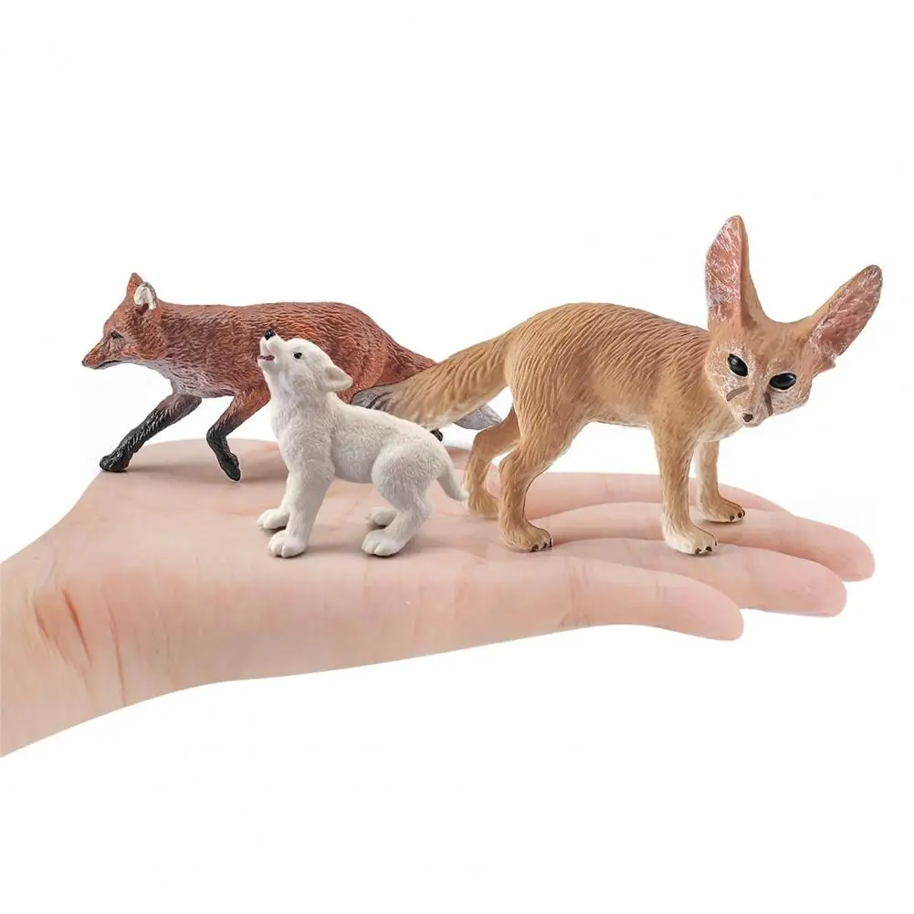 Buy Miniature Animal Simulated Birthday Gift PVC Desktop Decor Fennec Fox Maned Wolf Model for Children on