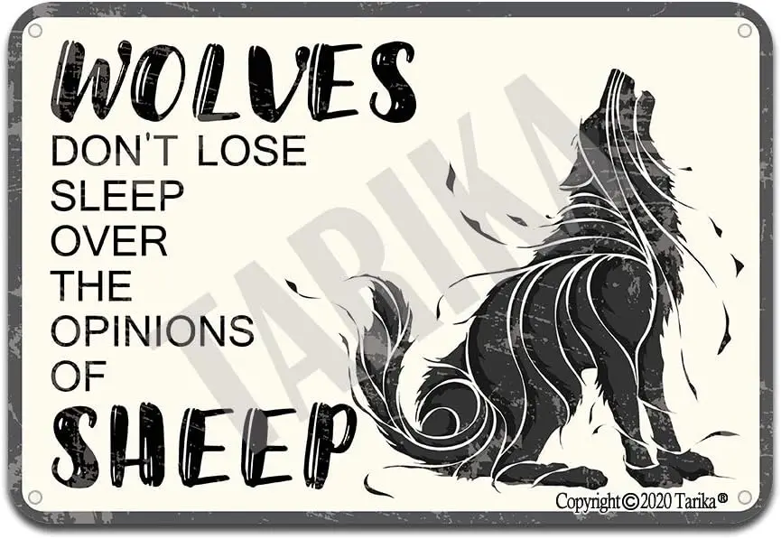 Волки не потеряют спать над дублениями овец 8X12 дюймов ретро-выгляд жестяное