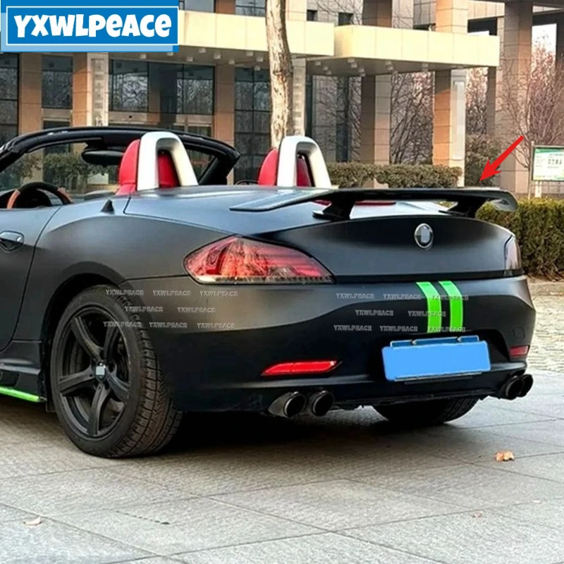Фото Для BMW Z4 E89 2009-2016 гг., ABS глянцевый черный и углеродное волокно, задний спойлер на багажник, автомобильные аксессуары №1
